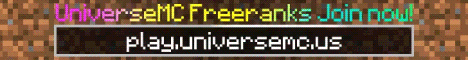 UniverseMC freeranks Prison factions and Minecraft server banner