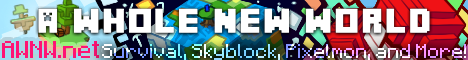 ...::: A Whole New World :::... Minecraft server banner
