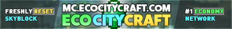 EcoCityCraft Economy SkyBlock Servers Minecraft server banner
